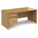 Harlow Panel End Straight Desk with Two Drawer Pedestal